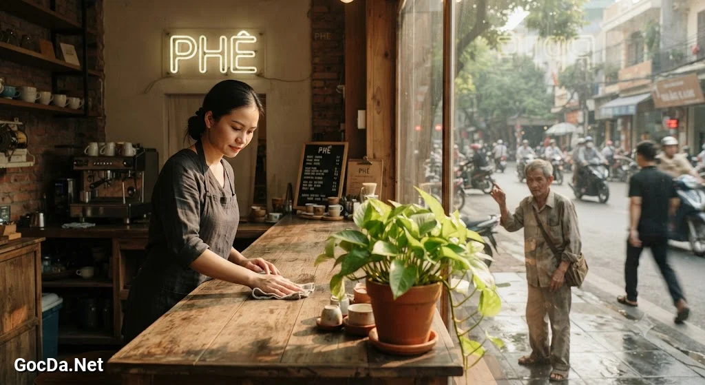 Truyện Ẩn Sĩ Cafe Phố Thị - Phản Ứng Của Bà Bảy - Ảnh minh họa phân cảnh 2