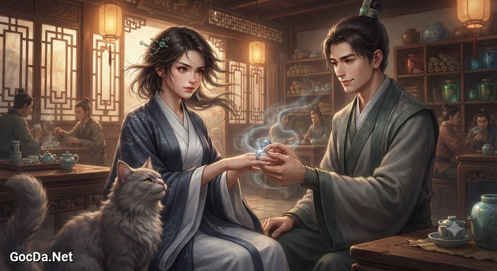 Truyện Đại Đạo Ẩn Trong Thành Phố: Người Gác Đền Giữa Ngã Ba Thế Giới - Cánh Cổng Trong Quán Trà - Ảnh minh họa phân cảnh 1
