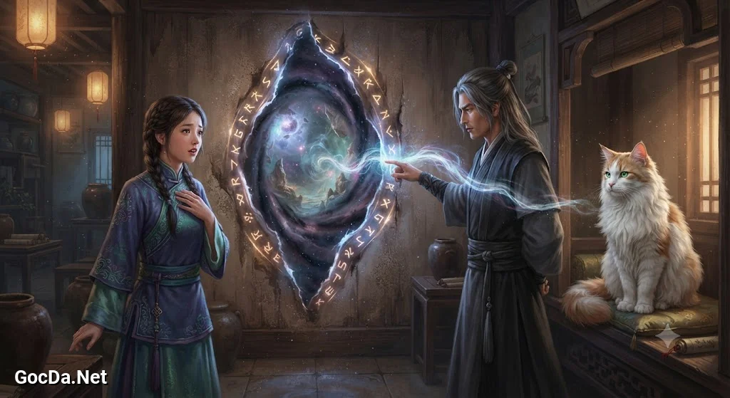 Truyện Đại Đạo Ẩn Trong Thành Phố: Người Gác Đền Giữa Ngã Ba Thế Giới - Cánh Cổng Trong Quán Trà - Ảnh minh họa phân cảnh 3
