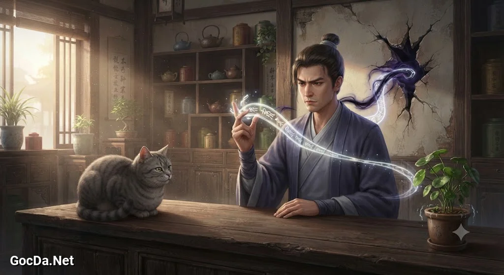 Truyện Đại Đạo Ẩn Trong Thành Phố: Người Gác Đền Giữa Ngã Ba Thế Giới - Bình An Trà Quán - Ảnh minh họa phân cảnh 2